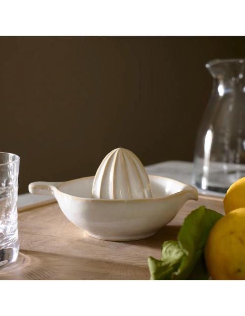 Neptune Bramley Stoneware Lemon Squeezer, White