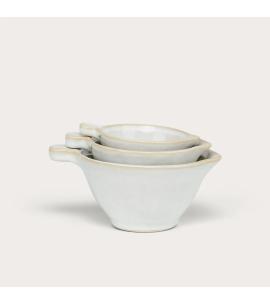 Neptune Bramley Stoneware Pouring Cups, White (Set of 3)