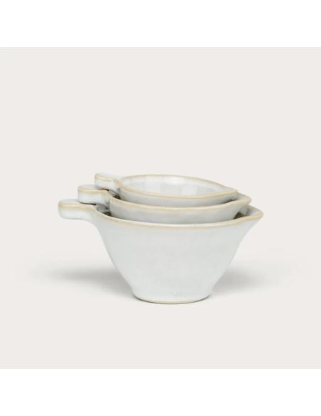 Neptune Bramley Stoneware Pouring Cups, White (Set of 3)