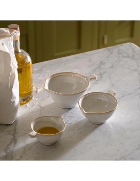 Neptune Bramley Stoneware Pouring Cups, White (Set of 3)