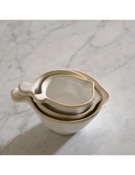 Neptune Bramley Stoneware Pouring Cups, White (Set of 3)