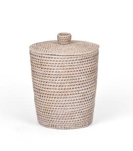 Tiverton Round Rattan Lidded Bin