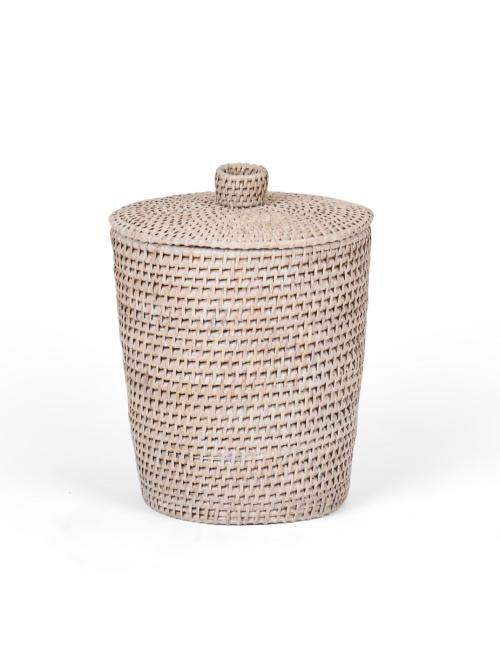 Tiverton Round Rattan Lidded Bin