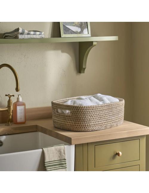 Neptune Tiverton Rectangular Rattan Basket, Small