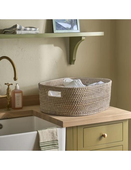 Neptune Tiverton Rectangular Rattan Basket, Large