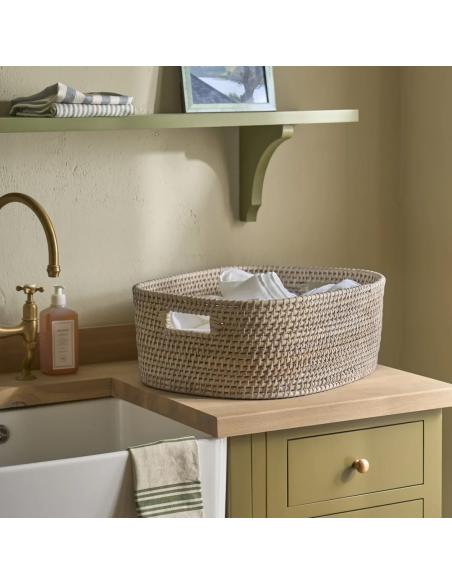 Neptune Tiverton Rectangular Rattan Basket, Large