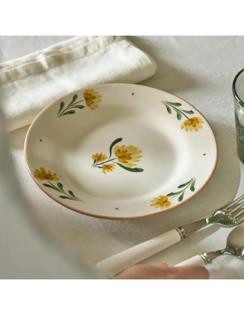 Neptune Callington Yellow Flower Dessert Plate