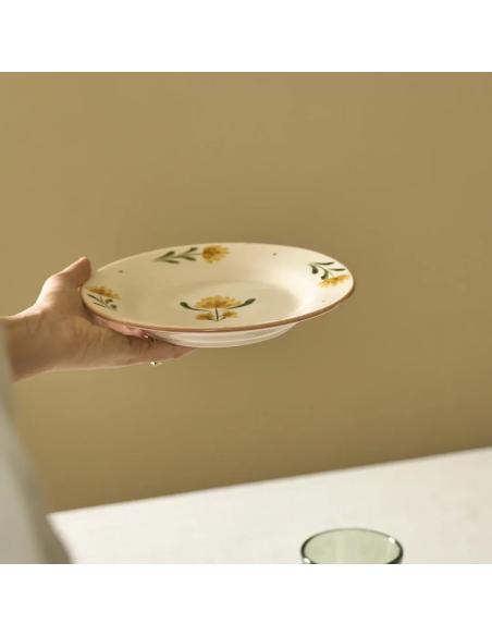 Neptune Callington Yellow Flower Dessert Plate