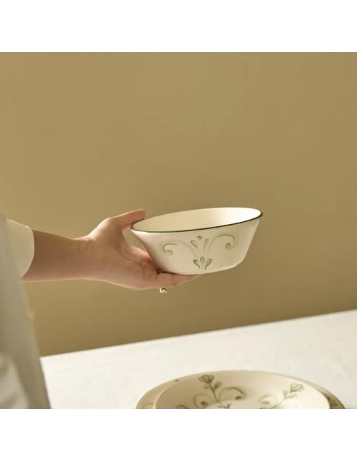 Neptune Lamorna Green Cereal Bowl, Set of 6