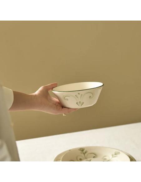Neptune Lamorna Green Cereal Bowl, Set of 6