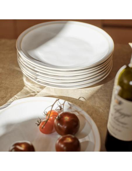 Neptune Clovelly Dinner Plate, Reactive White - Set of 6