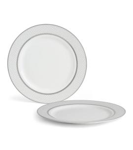 Neptune Fenton Bone China Charger Plates, Platinum - Set...
