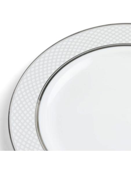 Neptune Fenton Bone China Charger Plates, Platinum - Set of 2