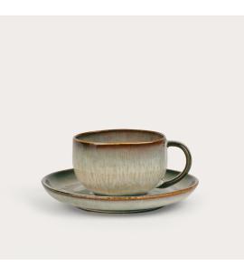 Neptune Molland Reactive Glaze Stoneware Teacup & Saucer