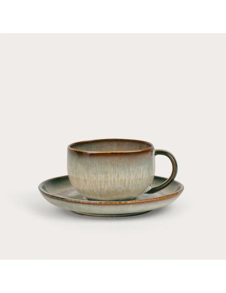 Neptune Molland Reactive Glaze Stoneware Teacup & Saucer