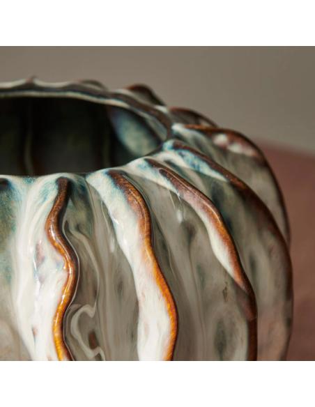 Neptune Lavington Vase, Round - Blue