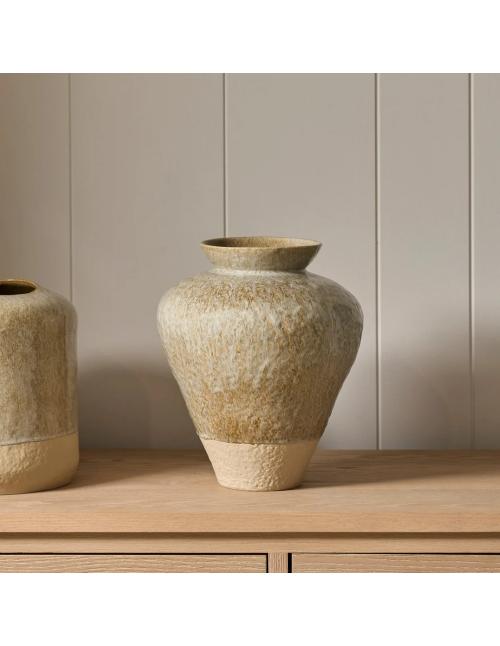Neptune Verwood Ceramic Urn Vase, Beige