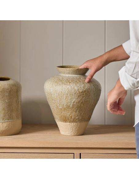 Neptune Verwood Ceramic Urn Vase, Beige