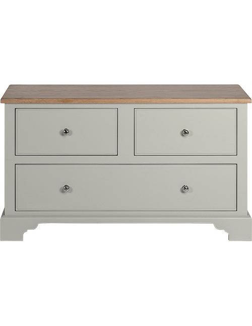 Neptune Chichester 4ft Low Storage/TV Chest - Shingle
