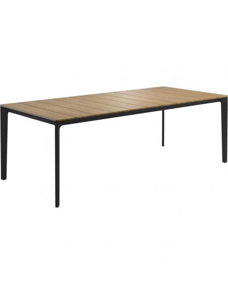 Gloster Carver 220cm x 100cm Rectangular Table - Meteor/Teak