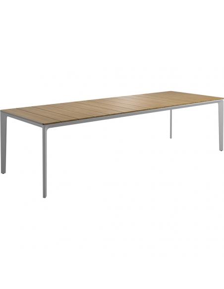 Gloster Carver 280cm x 100cm Rectangular Table - White/Teak