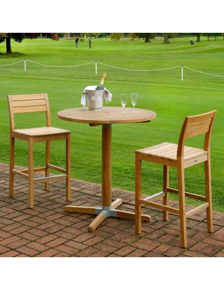 Barlow Tyrie Bermuda 90cm Round Teak High Dining Table