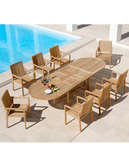 Barlow Tyrie Stirling & Linear 8 Seater Dining Set