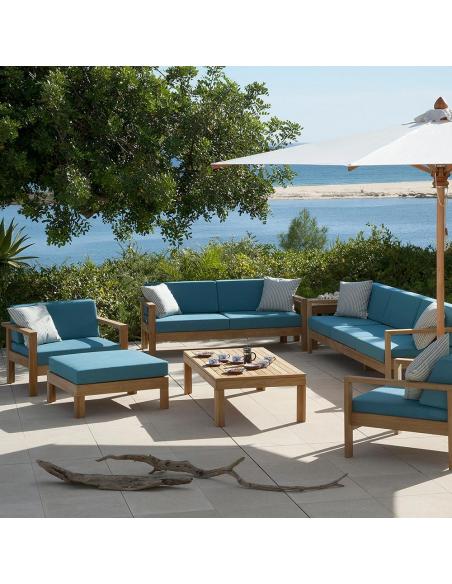 Barlow Tyrie Linear Deep Two Seater Settee with Cushions