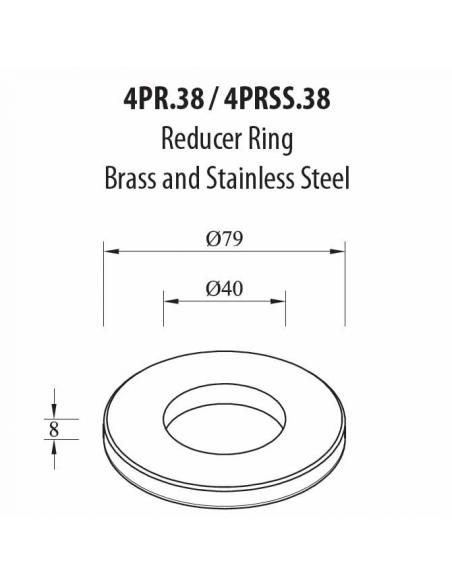 Barlow Tyrie 4PR.38 Brass Reducer Ring 38mm