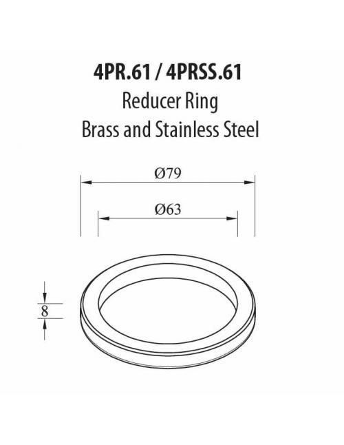 Barlow Tyrie 4PR.61 Brass Reducer Ring 61mm