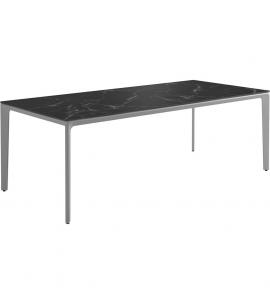 Gloster Carver 220 x 100cm Rectangular Table – White Frame with Nero Ceramic Top