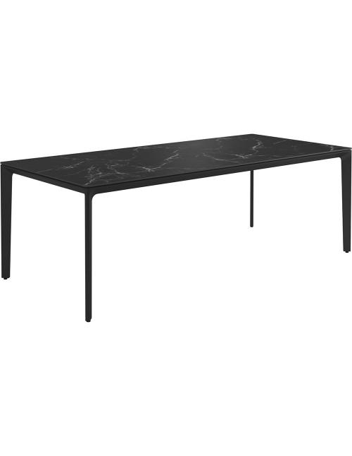 Gloster Carver 220 x 100cm Rectangular Table – Meteor Frame with Nero Ceramic Top